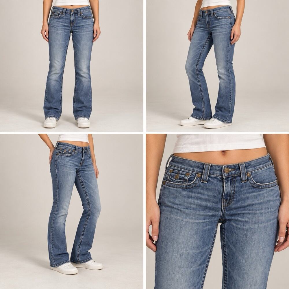 True Religion Jeans Womens 31 Blue Denim Made in USA Faded Wash
